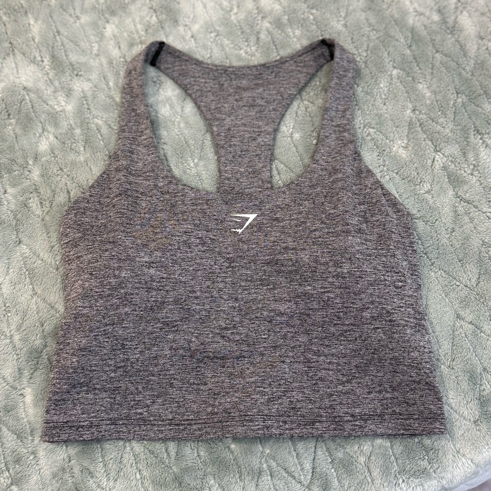 Gymshark Marl Racer Shelf Crop Tank